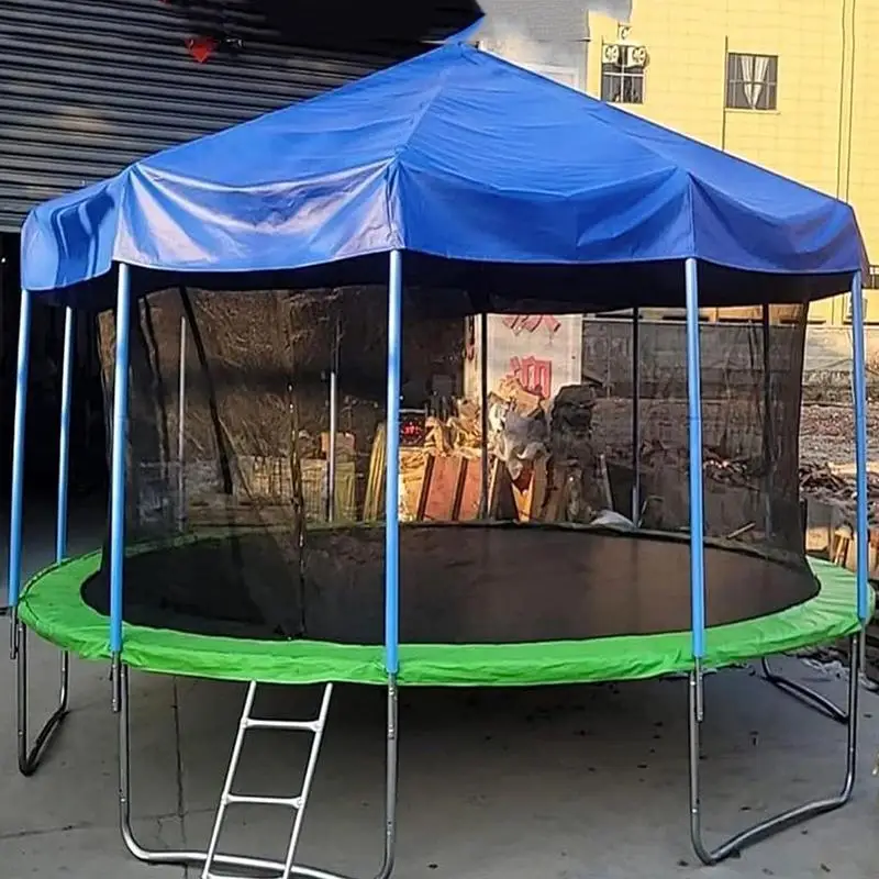 Trampolin-Schattenabdeckung, trampolinfarbene, regensichere Oberseite, wetterfeste UV- und Regenschutzabdeckung für Hinterhof, Garten, Außenpark Image