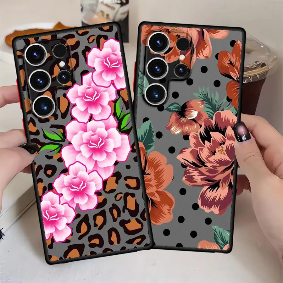Hülle für Samsung Galaxy S22 S20 Note 20 Ultra 10 S21 S24 Plus S26 S25 S23 FE Handyhülle Schöne Blumen Image