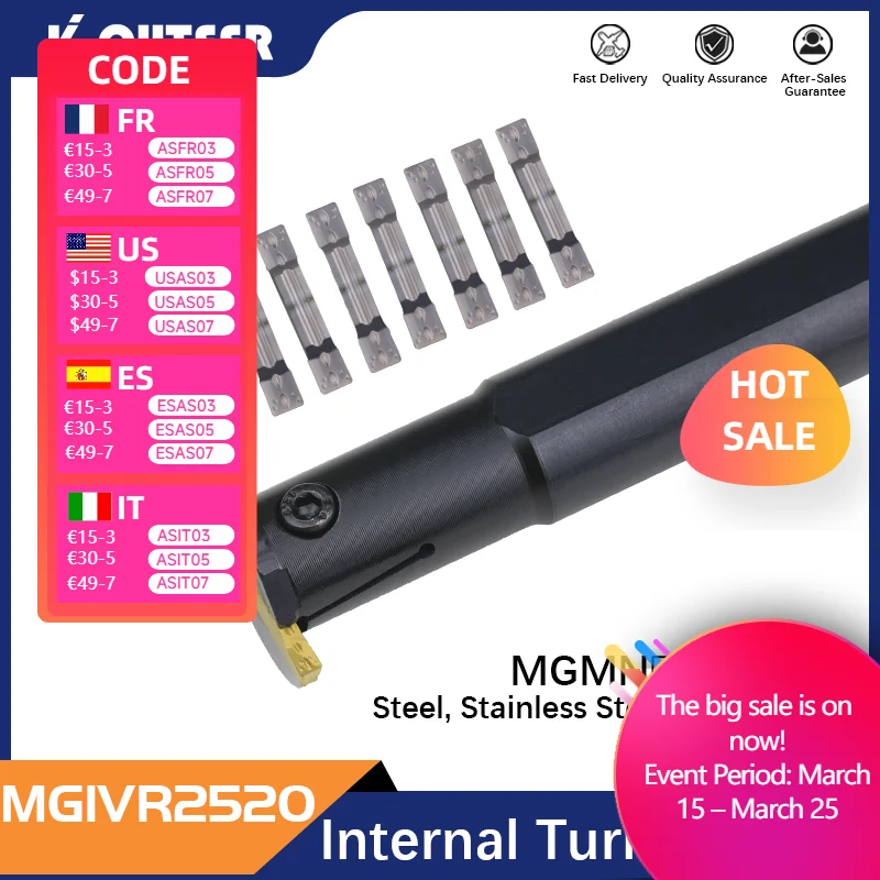 1PC MGIVR2520-1.5/2/2.5/3/4 einstechen Werkzeug Halter MGMN Hartmetall Einfügen MGIVR Gerade Schaft Interne Drehen Werkzeug Drehmaschine Bar Image