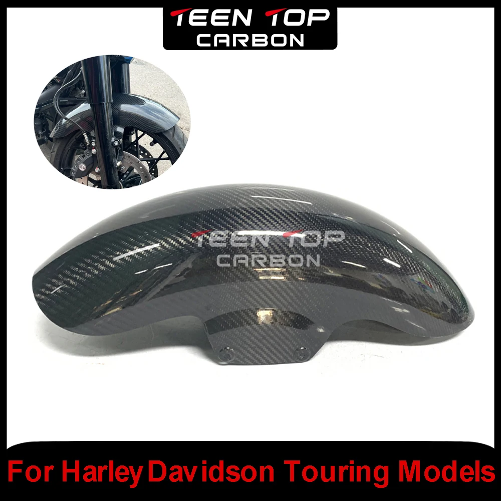 Für Harley Davidson Touring Modelle Kotflügel Vorne Motor Bike Real Carbon Fiber Front Fender Für Harley Davidson 2009-2023
