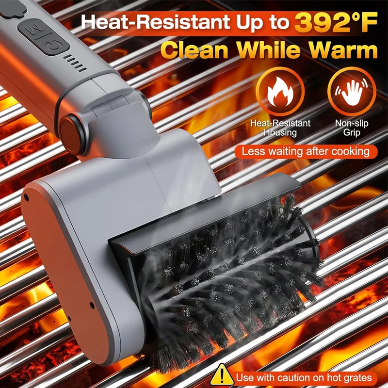 Elektrische Bürste zum Reinigen von Gittergrillen, breite elektrische rotierende Grillbürste, elektrische Grillbürste, Küchenbürste Image