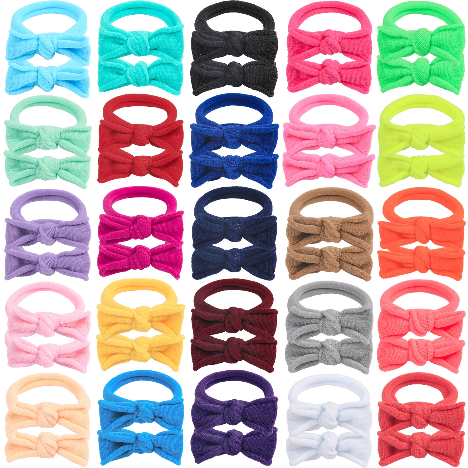 18 teile/satz Frauen Elastische Haar Krawatten Weiche Nylon Haarbänder Krawatten Pferdeschwanz Halter Scrunchies Haar Bands Kinder Kinder Haar Zubehör Image