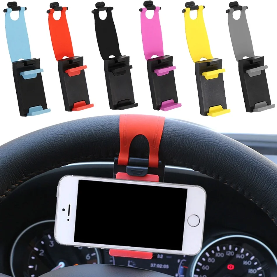 Universal Auto Innen Lenkrad Clip Telefon Halter Halterung für iPhone XiaoMi Samsung Handy GPS Auto Zubehör Image