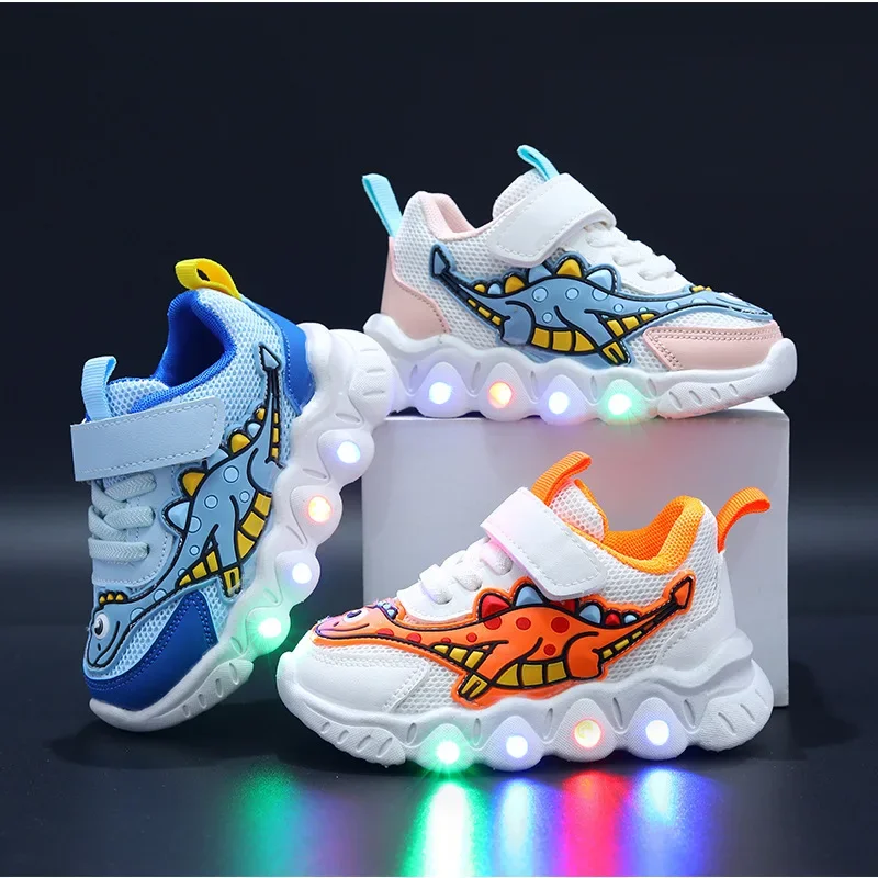 Tennisschuh LED Kinder Trainer Cartoon Junge Casual Sneaker für Jungen Kind Schuh für Mädchen Mesh Atmungsaktive Schuh Baby Beleuchteter Schuh