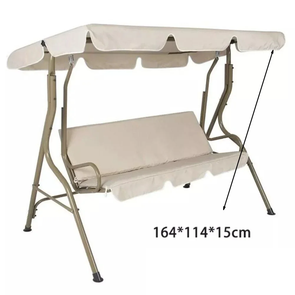 3-Seat Swing Canopy Garden Swing Chair Cover Reinforced Corners Replacement Top Cover Waterproof And Dirt-resistant For Garden Image