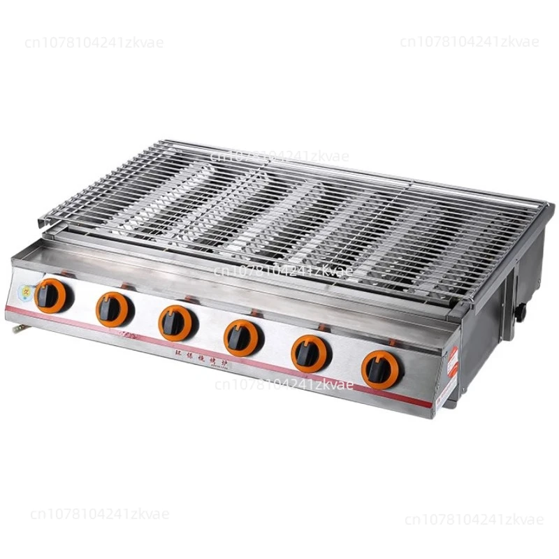 Kommerzieller Gasgrillofen aus Edelstahl, gegrillte Austern, umweltfreundliches Gas, Flüssiggas, gegrillter Fischofen Image