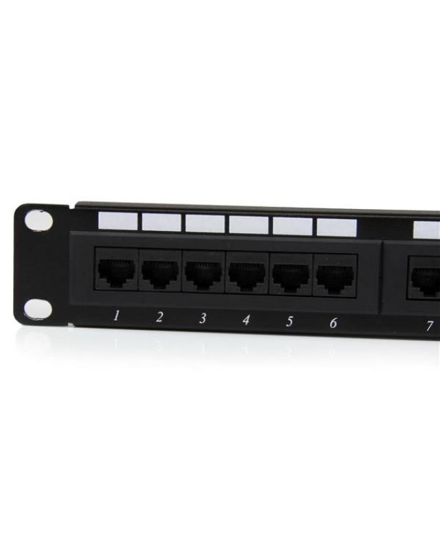 StarTech.com 24 Port 1U Rackmount Cat 6 110 Patch Panel Schwarz Ports Image