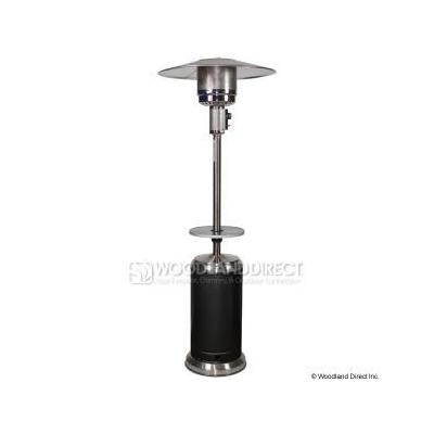 AZ Patio Heaters AZ Patio Heater Stainless Steel and Black with Table - 87 in. - HLDS01-SSBLT