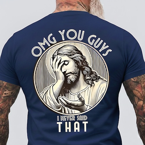 Herren-T-Shirt mit witzigem, sarkastischem, religiösem Motiv, Kurzarm, normaler Passform, für den Alltag, Designerkleidung, Größen S, M, L, XL, XXL, XXXL Image