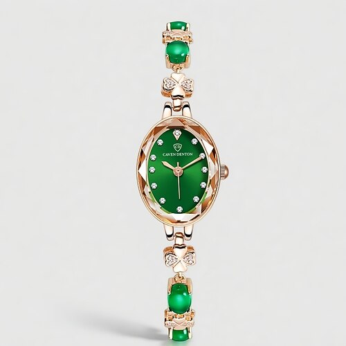 Hochwertige Damenuhr, leichter Luxus, exklusive Damenuhr, modische und beliebte Armbanduhr mit künstlichen Strasssteinen in Smaragdoptik, die beste Geschenkidee für Frauen zum Geburtstag oder zu Image
