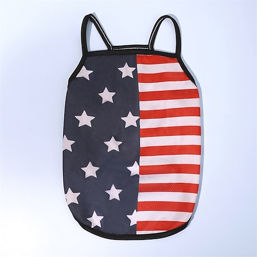 Hundeweste im Design der amerikanischen Flagge: Das perfekte Hundeshirt, ideales Tanktop für den Alltag und die Feierlichkeiten zum Unabhängigkeitstag. Hochwertige Materialien für einen niedlichen und Image