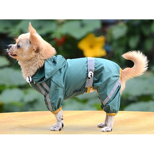 Hund Regenmantel Welpenkleidung Regenjacke Wasserdicht Winddicht Wasserdicht Outdoor Hundebekleidung for Buldogge Shiba Inu Mops Chihuahua Klein Image
