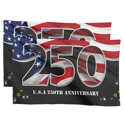 2 Stück Flaggen zum 250. Jahrestag der Vereinigten Staaten (1776–2026), patriotische amerikanische Gedenkflagge für 250 Jahre, ideal für Garten, Hof oder Hausdekoration