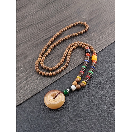Herren-Halskette im Boho-Stil, aus verschiedenen Materialien wie Holzperlen und Steinen, in verschiedenen Ausführungen, handgefertigter Stammes-Schmuck, perfekt für den Alltag und den Urlaub. Image
