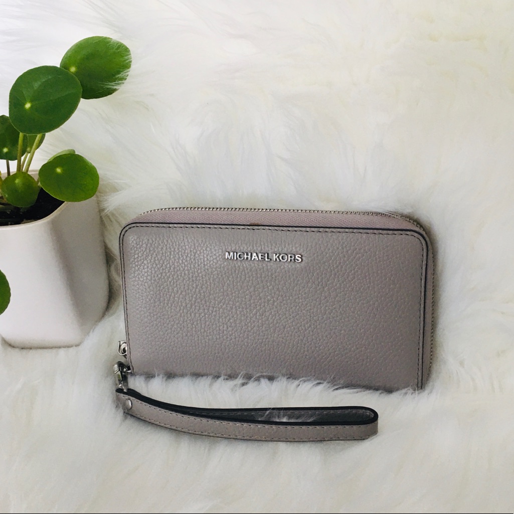 Michael Kors Bags | Authentic Mk Zip Around Wristlet | Color: Gray | Size: Os