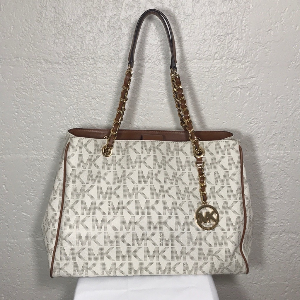 Michael Kors Bags | Beautiful Michael Kors Handbag | Color: Brown/Cream | Size: Approx. 13 1/2” X 5” X 10”