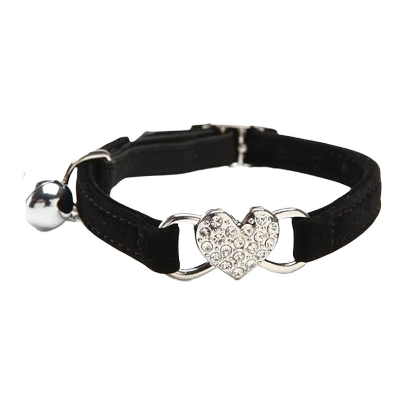2 Pcs Pet supplies Cat love Flocking color diamond bell Cat collar Pet supplies
