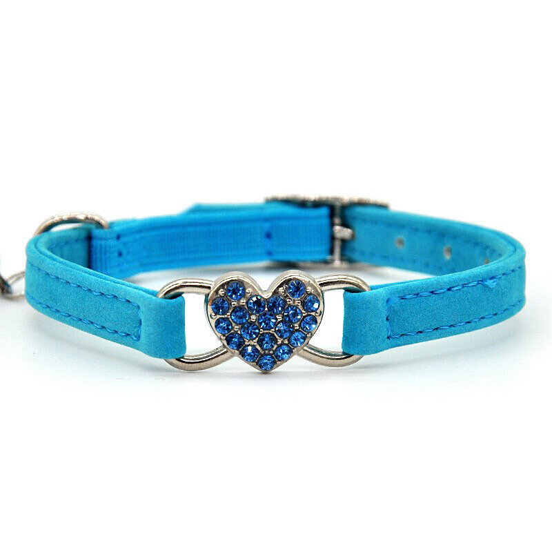 2 Pcs Pet supplies Cat love Flocking color diamond bell Cat collar Pet supplies