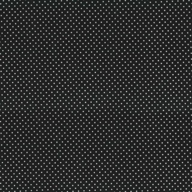 Tessuto di cotone per quilting a pois bianchi e neri di Fabric Traditions ~ Tessuto 100% cotone per quilting e cucito, pois bianchi su sfondo nero