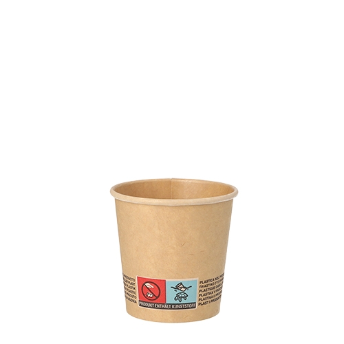 PAPSTAR 50 Trinkbecher, Pappe 0,1 l Ø 6 cm · 6 cm braun