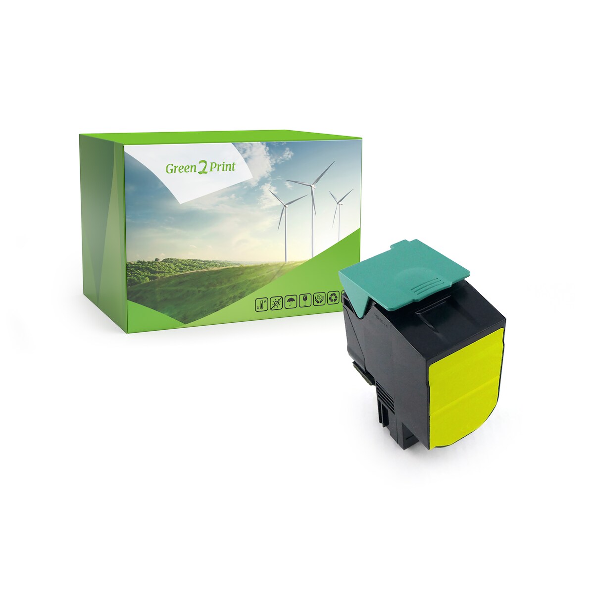 Green2Print Toner gelb ersetzt Lexmark 24B5589 passend für Lexmark XS540N, XS544DN, XS548DE Image