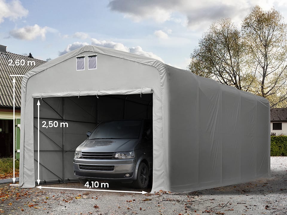 5x10m Zeltgarage, PVC-Plane, grau, ohne Statik - (99481) Image
