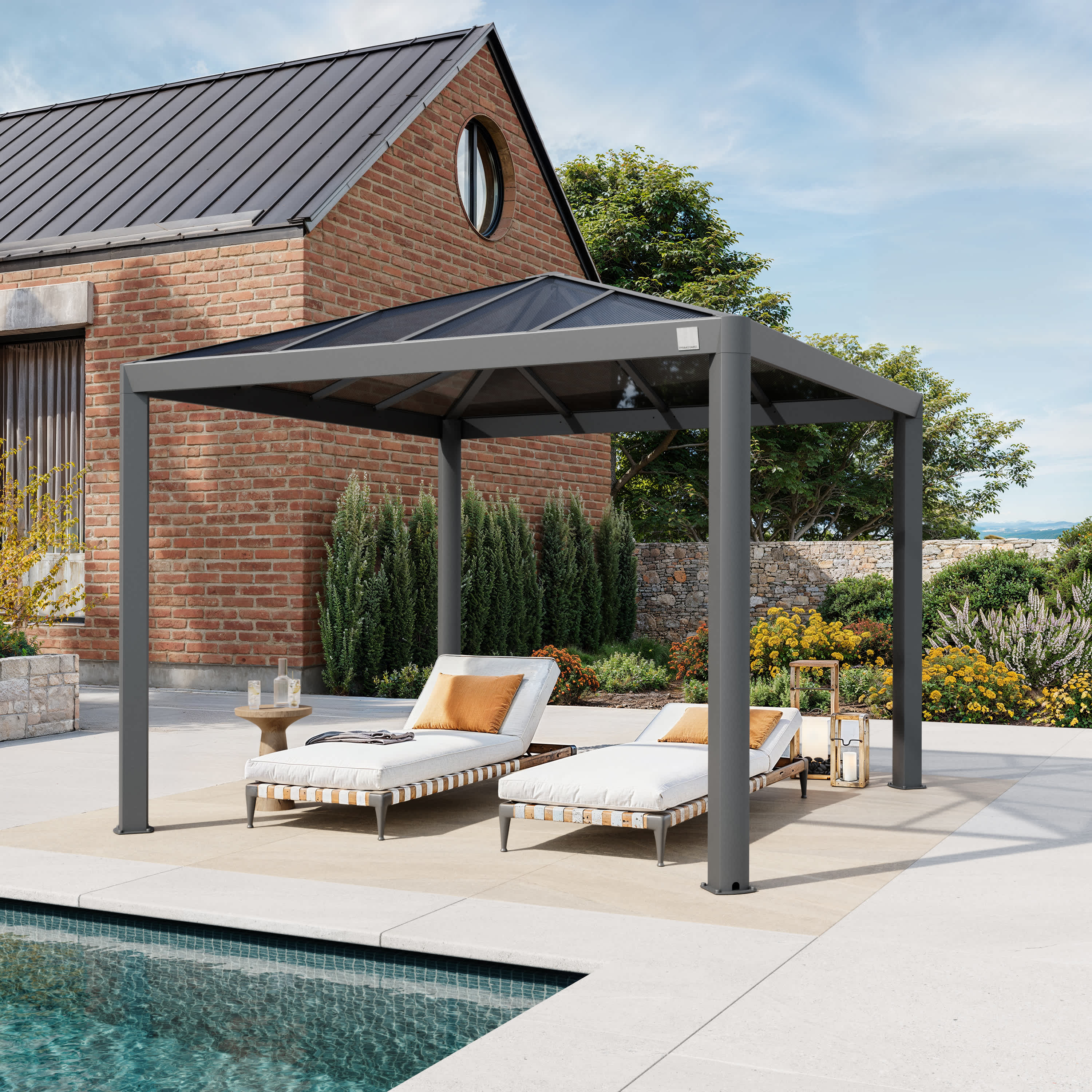 3x3m Hardtop Gartenpavillon, ohne Seitenteile - (300659) Image