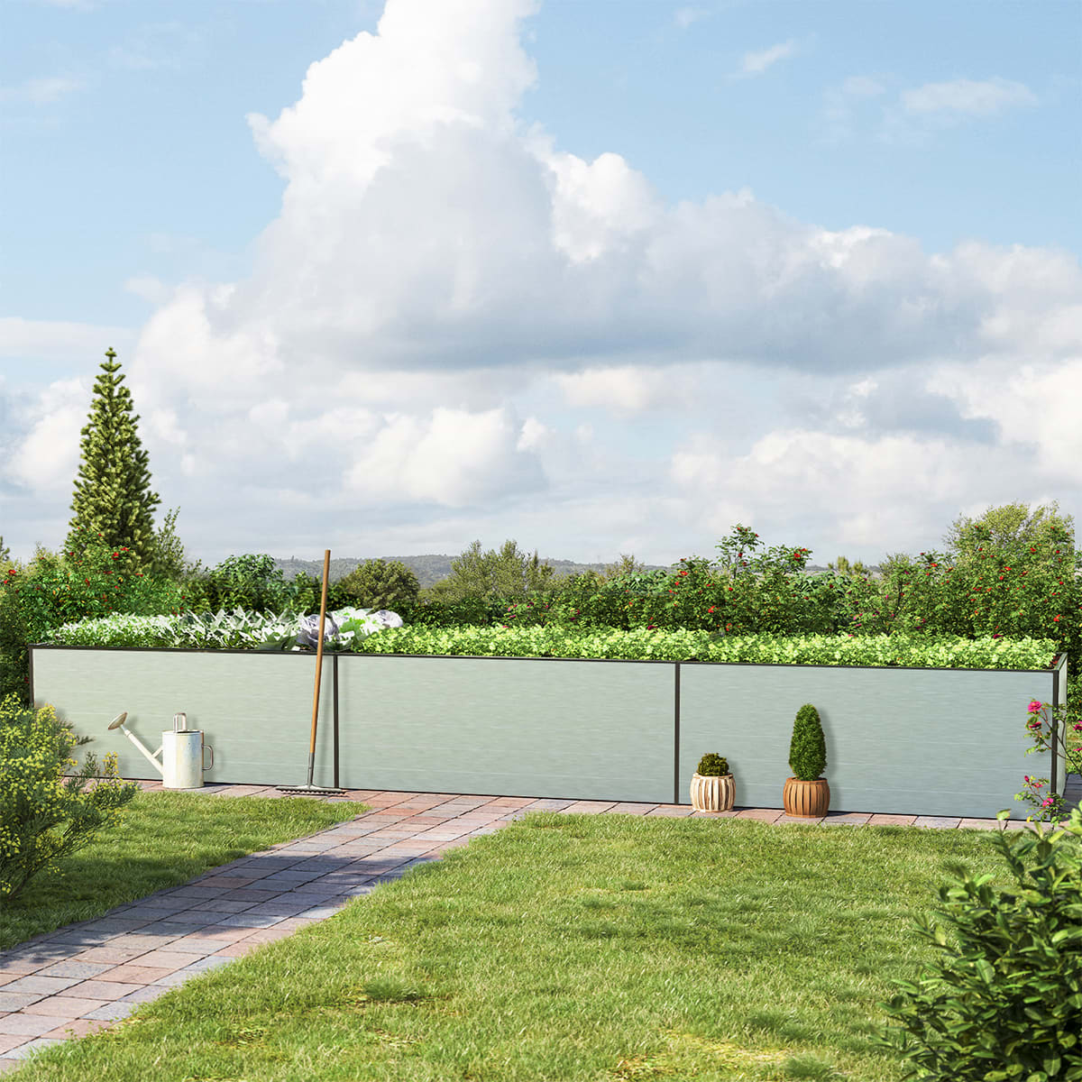 579 x 77 x 77 cm Hochbeet, Aluminium eloxiert - (GFPV00467)