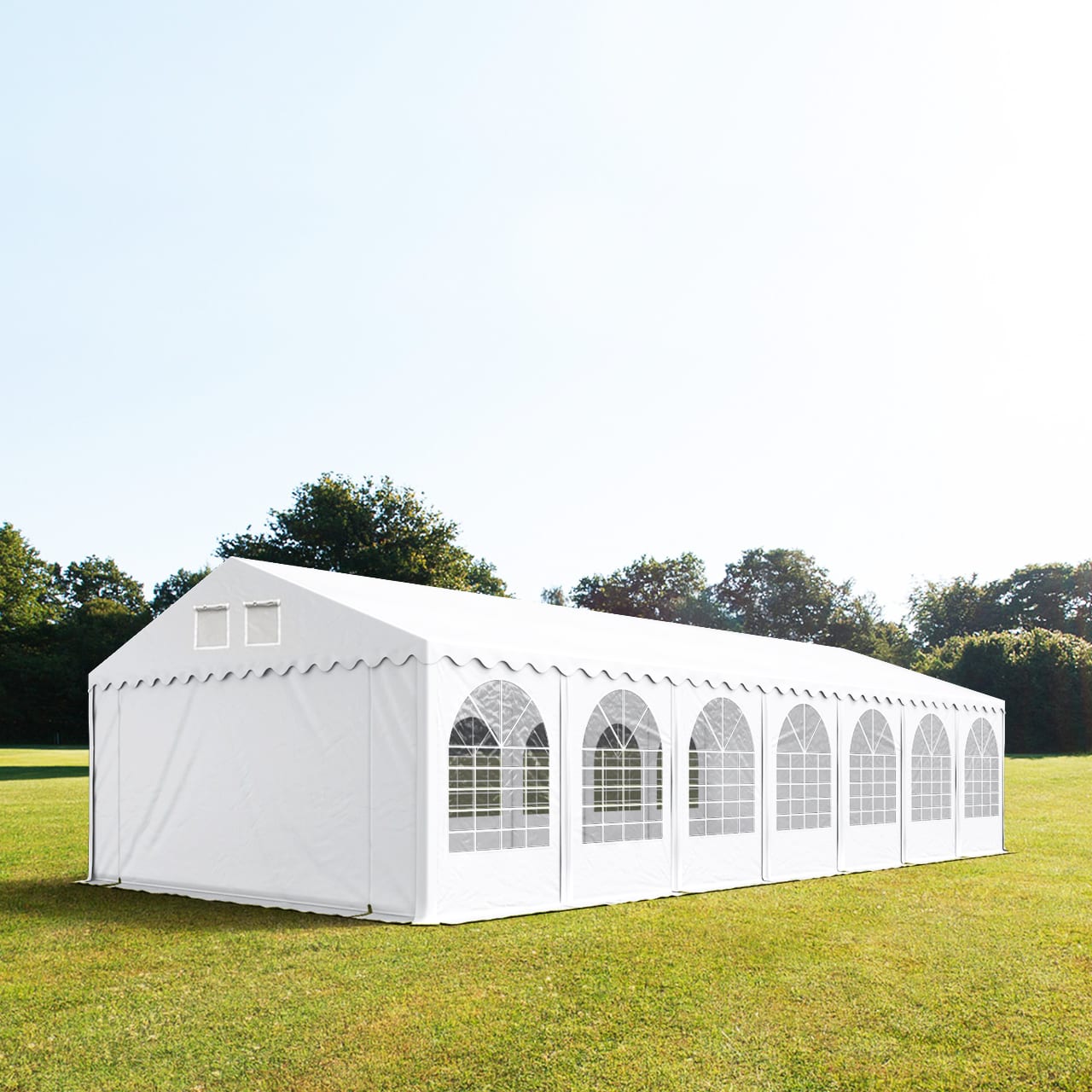 6x14m Partyzelt, PVC-Plane, weiß, mit Bodenrahmen - (2633) Image