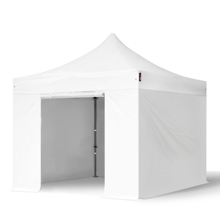 3x3m Stahl Faltpavillon, inkl. 4 Seitenteile, weiß - (600113) Image