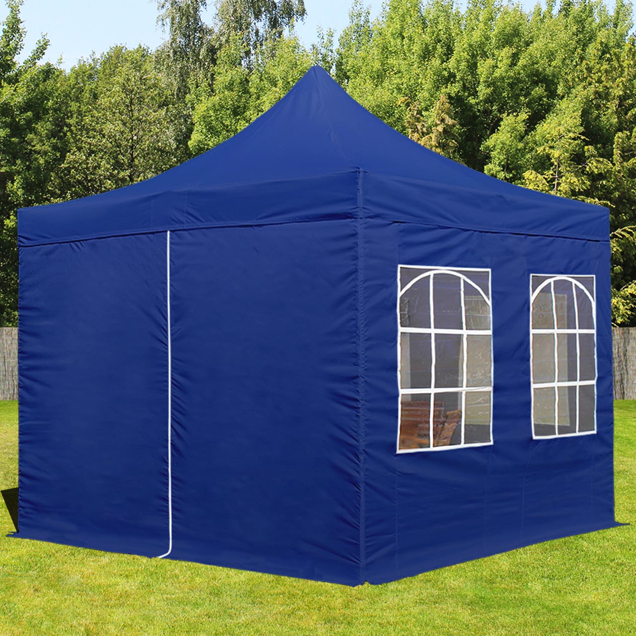 3x3m Stahl Faltpavillon, inkl. 4 Seitenteile, blau - (582633) Image