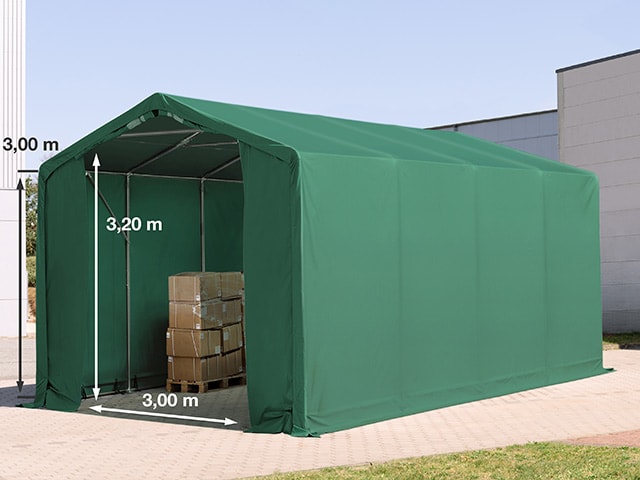 4x8m Zelthalle, PVC-Plane, dunkelgrün, mit Statik (Betonuntergrund) - (94076) Image