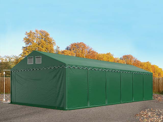 6x12 m Lagerzelt, PVC-Plane, dunkelgrün, mit Bodenrahmen, ohne Statik - (7541BL) Image