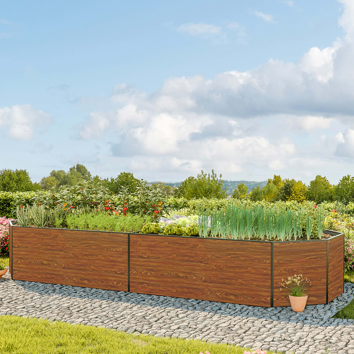 451 x 119 x 77 cm Hochbeet, Holzoptik - (GFPV00618) Image