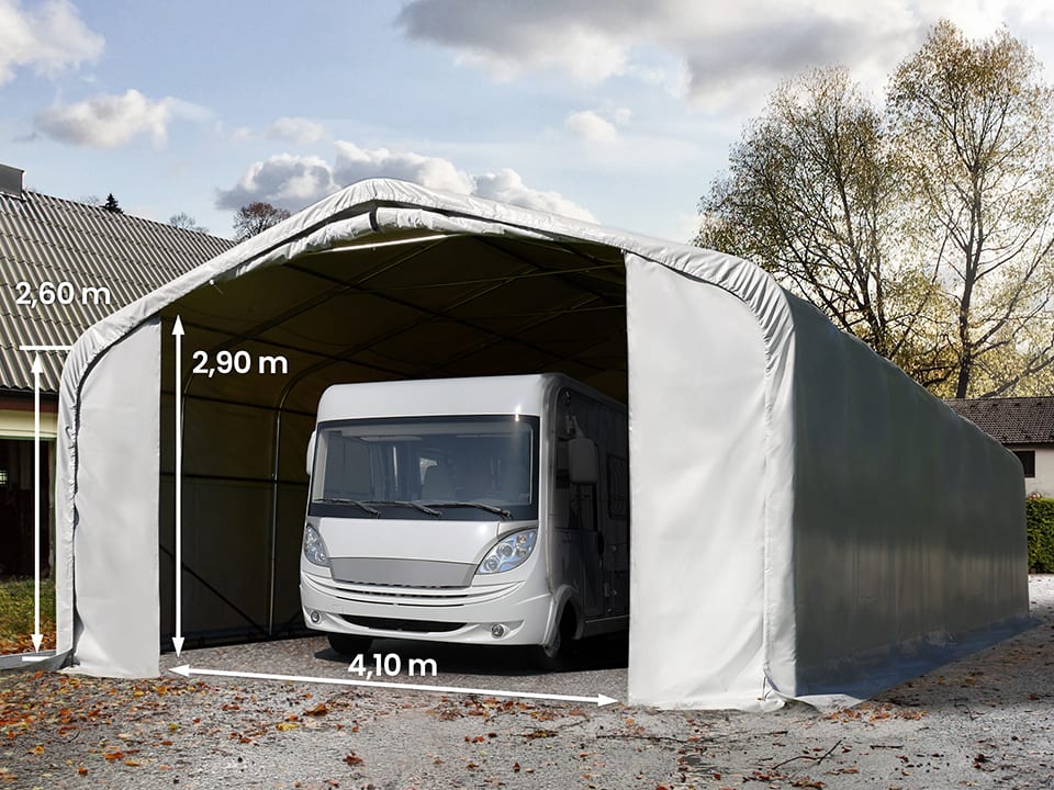 6x24m Zeltgarage, PRIMEtex-Plane, grau, ohne Statik - (99497) Image