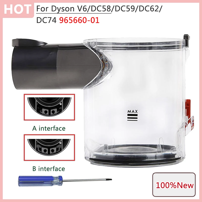 100 % neuer Staubbecher-Ersatz für Dyson V6 DC58 DC59 DC62 DC74 Ersatzteile Mülleimer Mülleimer Staubsauger Wohnaccessoires Image