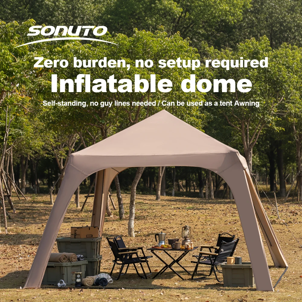 Sonuto Luxus 3x3m Glamping Aufblasbares Zelt, Ästhetisches Kabinen-Luftzelt, Großräumiges Villenzelt für Gartenfeste, Events & Camping Image