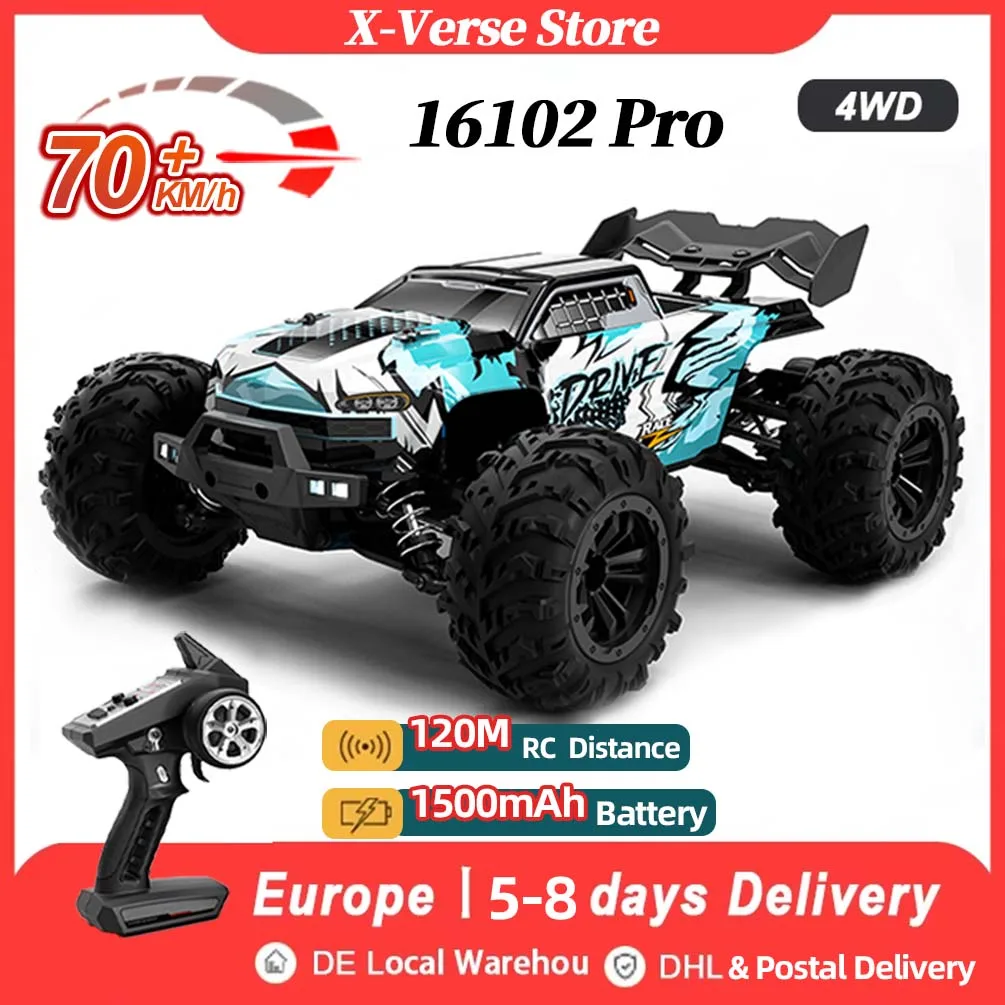 16102 RC Auto 4x4 2,4G Bürstenlosen 70 KM/H High Speed Fernbedienung Auto 1:16 Off Road RC Spielzeug 16101 PRO 4WD Für Kind Geschenke