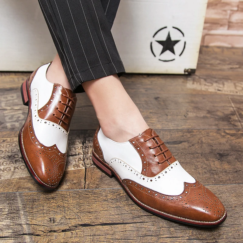 Schuhe mit roten Sohlen für Herren, klassische Blockschuhe, Schwarz, Braun, britischer Stil, Schnürschuhe, Business-Büro, formelle Schuhe, Größe 38–48, Herrenschuhe