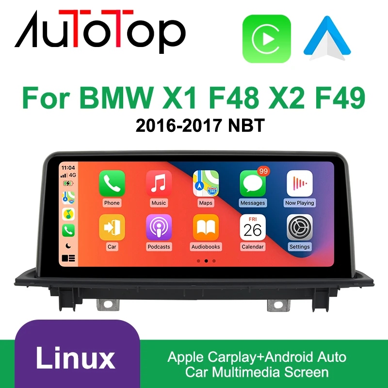 AUTOTOP 10,25 "Android Auto Drahtlose Carplay Auto Multimedia Player Für BMW X1 F48 NBT 2016-2017 Stereo Display linux Bildschirm Image