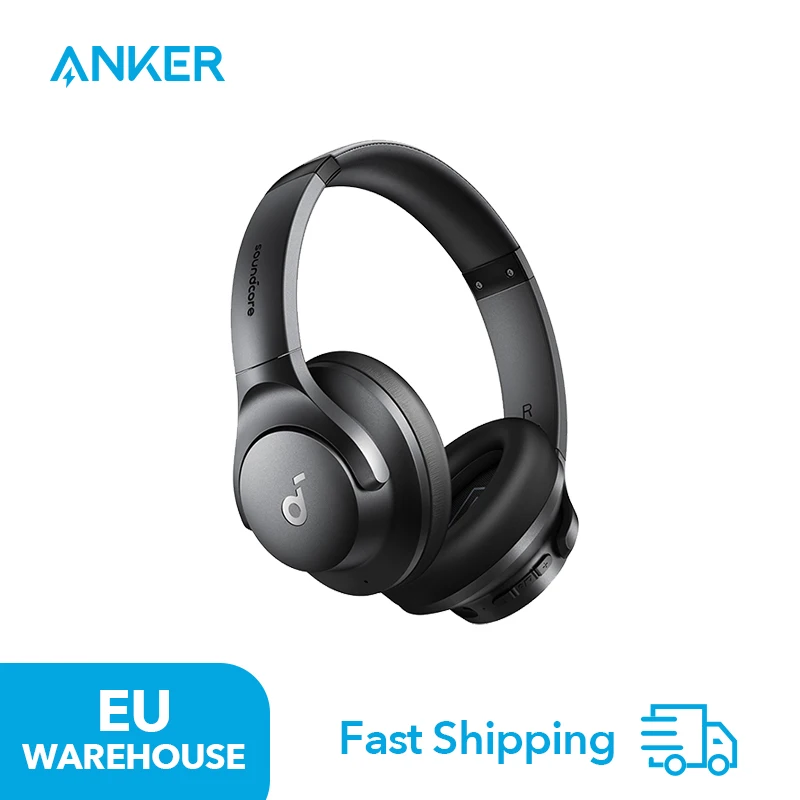 (EU Stock) Soundcore by Anker Q20i Bluetooth Over-Ear Headphones with Hybrid Active Noise Cancelling, Wireless, Comfortable Fit Image