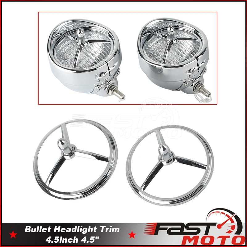 Motorrad Scheinwerfer Trim Ring 4,5 zoll 4,5 "Nebelscheinwerfer Trim Ring Abdeckung Für Harley Touring Street Glide FLH FLHT FLHTC FLHTK FLHX Image
