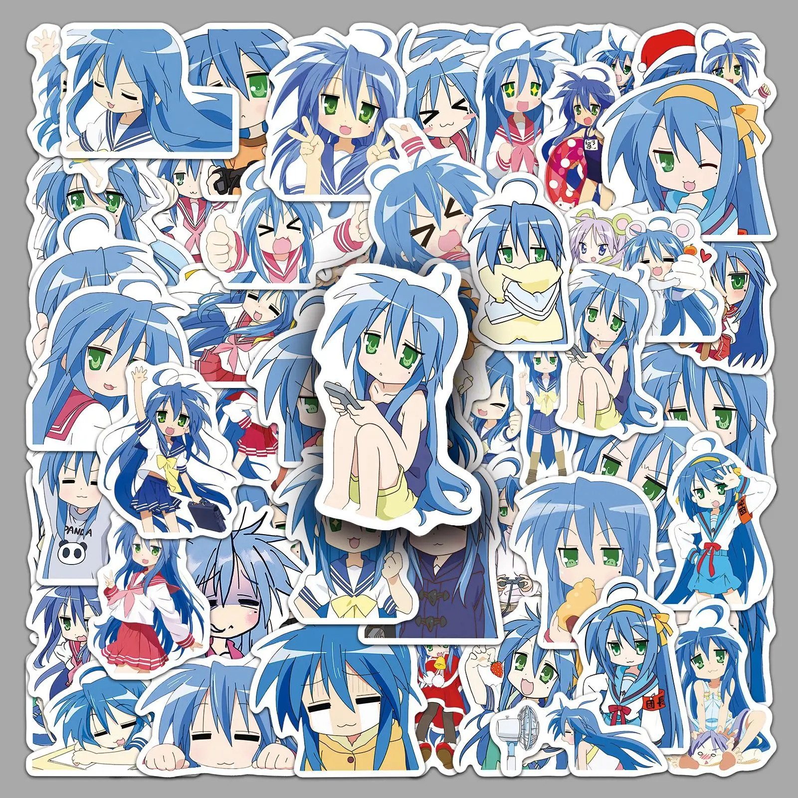 50 Stück Izumi Konata Graffiti Cartoon Niedliche Aufkleber Anime Lucky Star Sticker DIY Wasserbecher Handyhülle Schreibwarenbox Gepäck Image