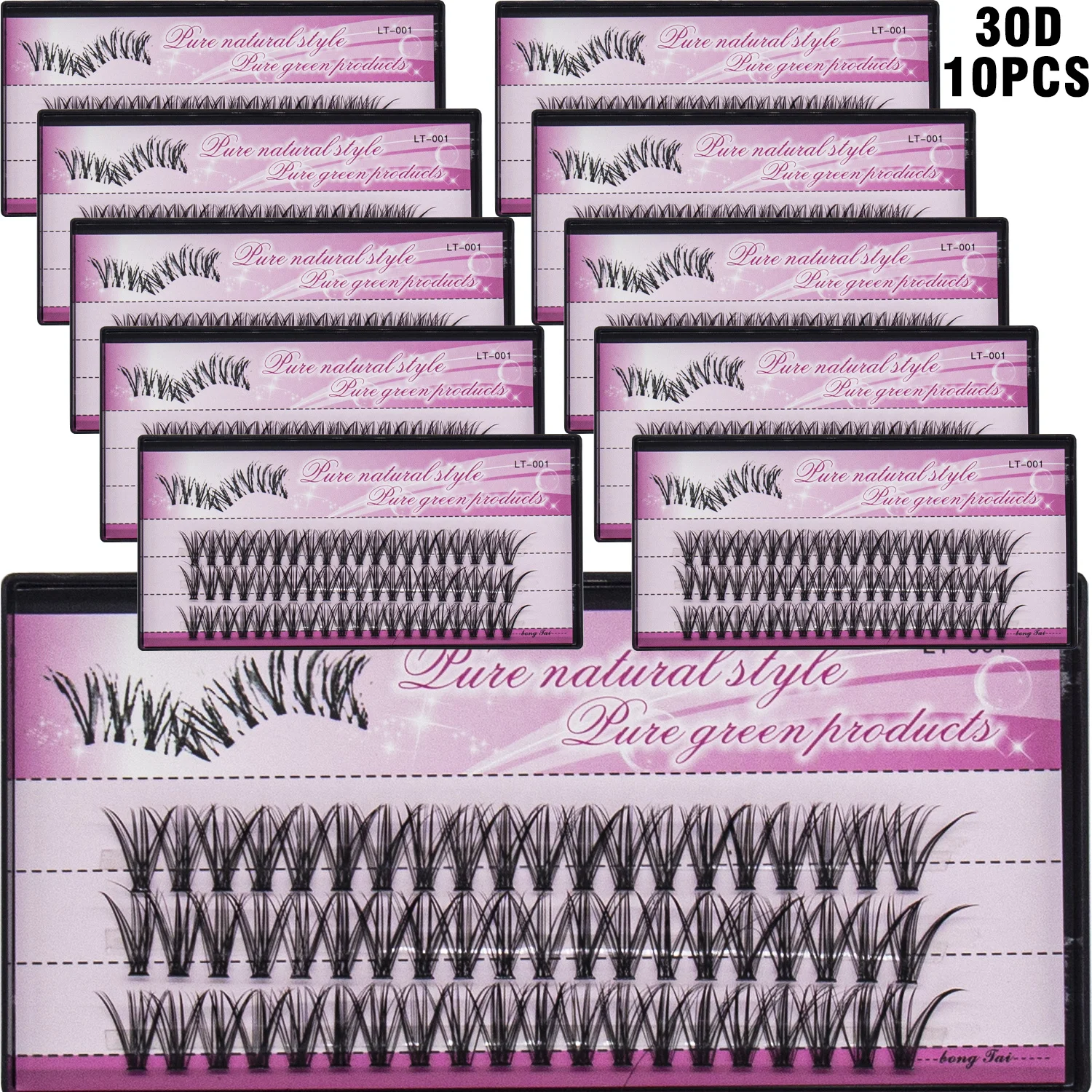 10 Schachteln mit 30D künstlichen Wimpern – künstliches Nerzhaar, 0,07 mm, D-Curl, 8–15 mm gemischte Länge, geeignet für Anfänger und Profis. Image