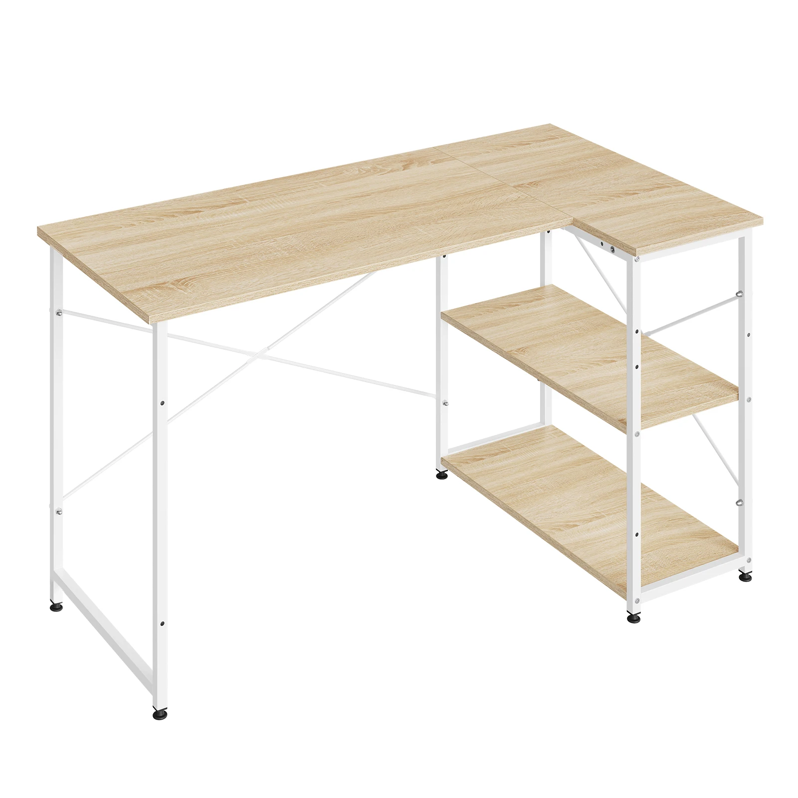 WOLTU 1PC Computertisch L-förmiger Büroschreibtisch PC Laptop Tisch Workstation Studie Schreibtisch Esszimmer Gaming Tisch Image