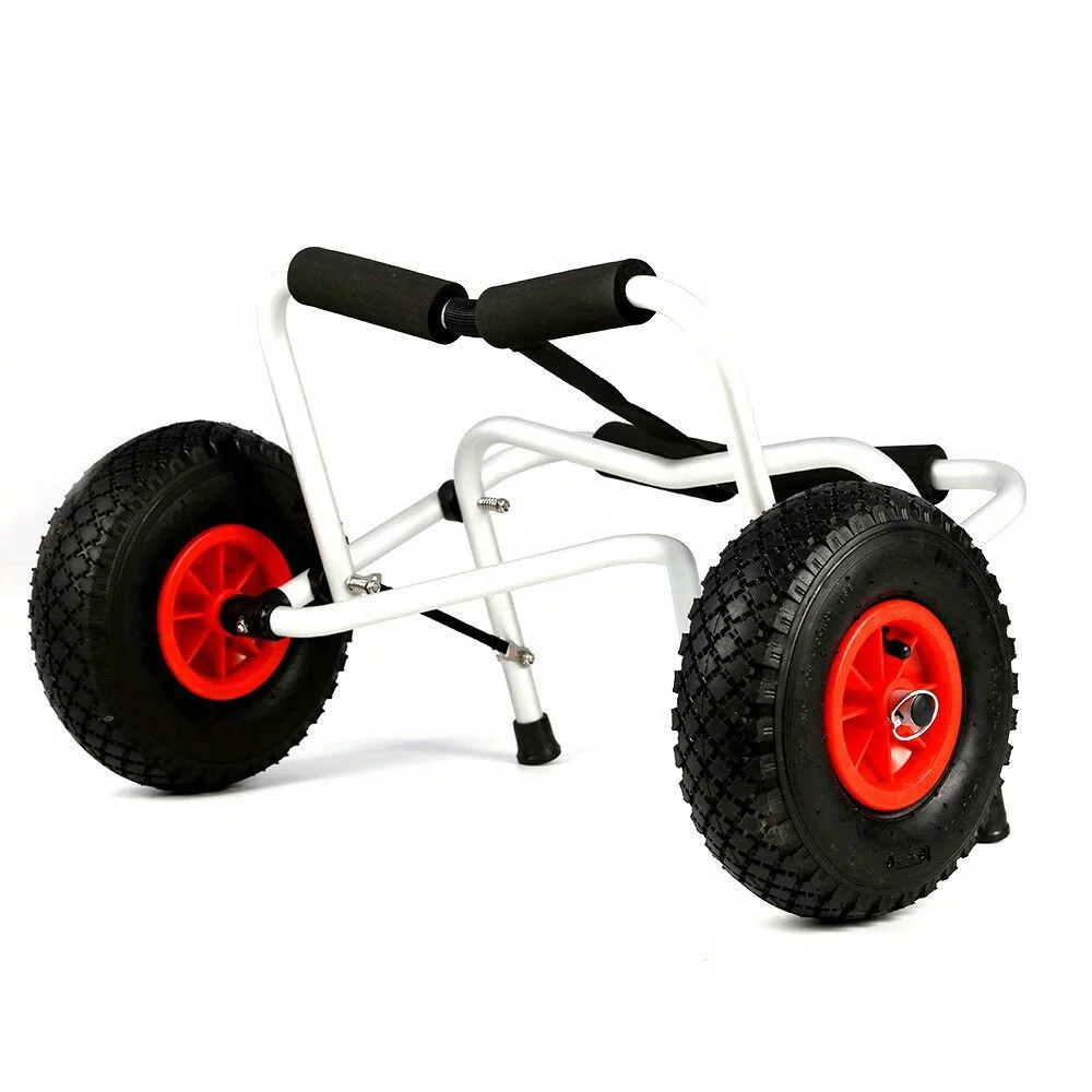 Faltbarer Kajak-Anhänger mit Allterrain-Rädern Einfache Schnappmontage Aluminiumrahmen für den Transport von Kajaks Kanus Bootwagen Image