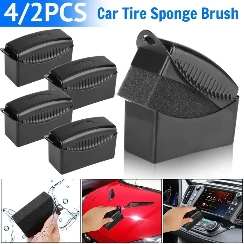 Auto Rad Polieren Wachsen Schwamm Pinsel ABS Kunststoff Waschen Reinigung Reifen Kontur Dressing Applikator Pads Detail Zubehör Image