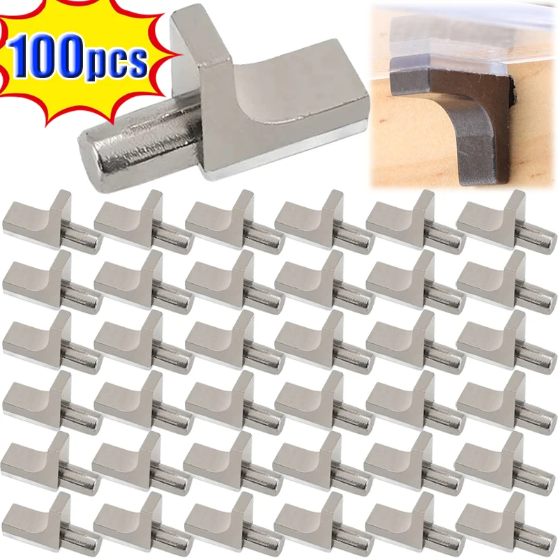 4-100PCS Metall Schrank Unterstützung Pins Studs Schwarz Silber Kleiderschrank Layered Partition Halter Holz Glas Tragende befestigungs Klammern