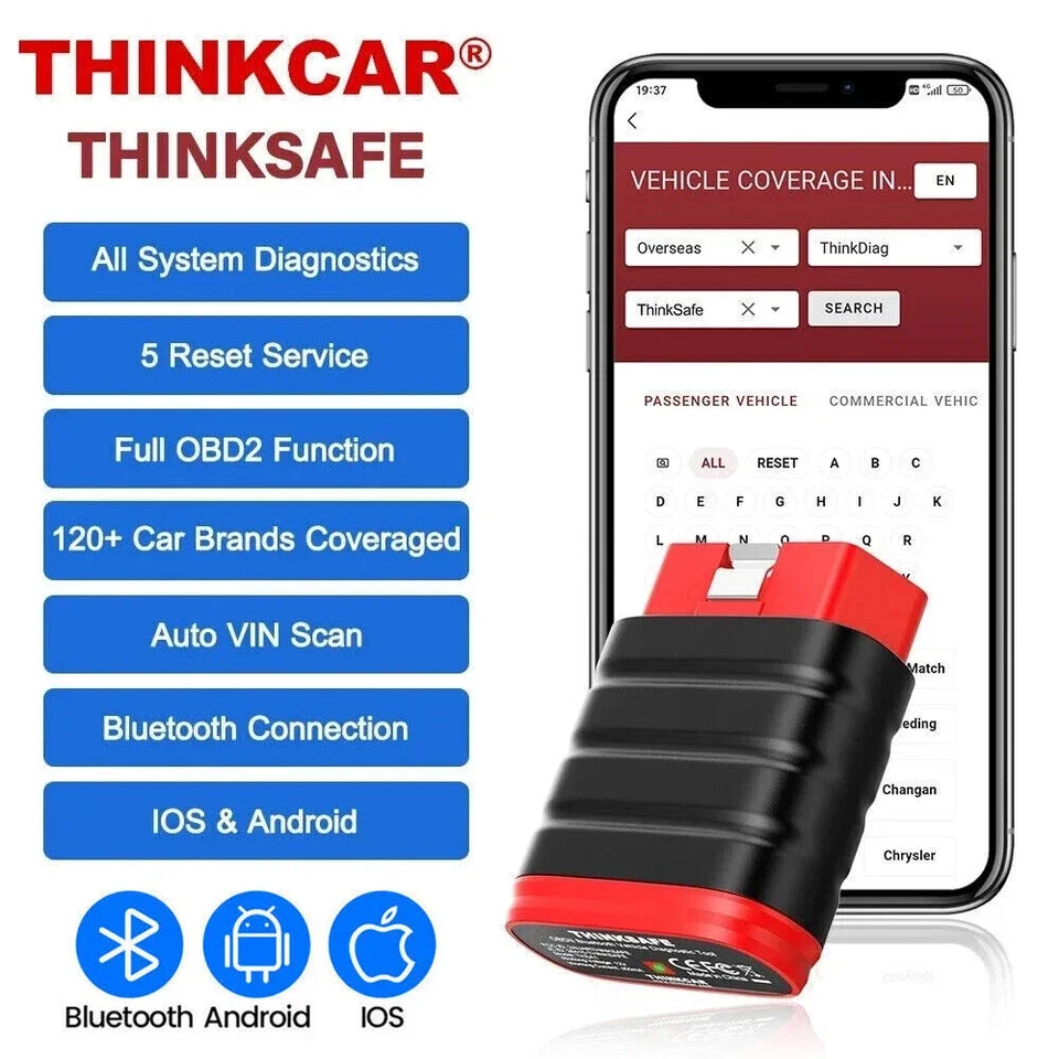 THINKCAR ThinkSafe OBD2-Scanner, Bluetooth, alle Systemdiagnosetools, Codeleser, bidirektionales Öl, SAS, ABS, TPMS, EPB-Reset Image