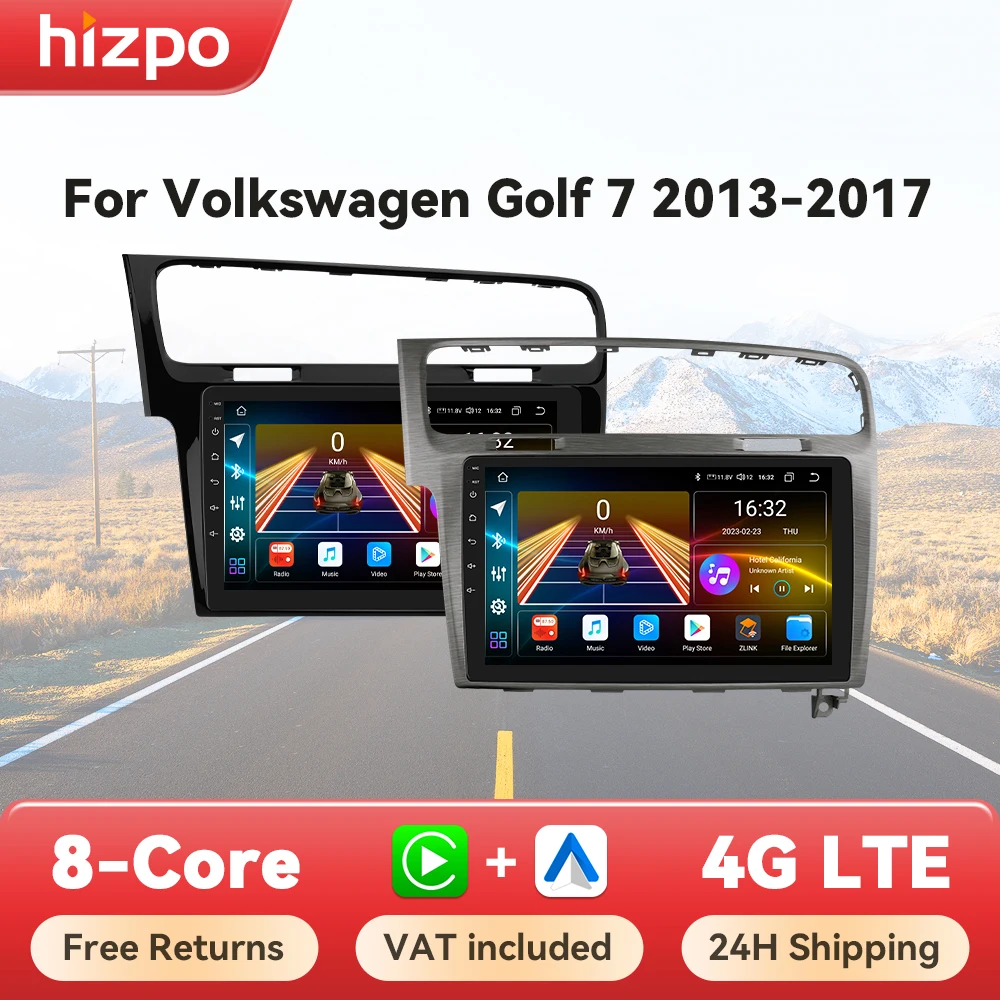 Hizpo Smart Car Intelligente Systeme für VW Golf 7 2013-2017 Multimedia GPS Player 2din Autoradio CarPlay Android Auto 2din Radio Image